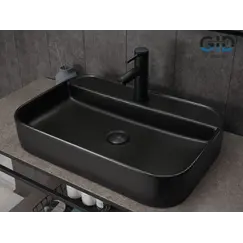 Накладная черная матовая раковина для ванной Gid Bm9660
