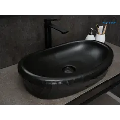 Накладная черная матовая раковина для ванной Gid Bm777