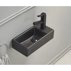 Подвесная черная матовая раковина для ванной  Gid Bm9270L/R