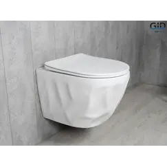 Безободковый подвесной унитаз белый микролифт дюропласт Торнадо Gid Tr2196TFX