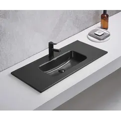 Встраиваемая сверху черная матовая раковина для ванной Gid Bm9010s