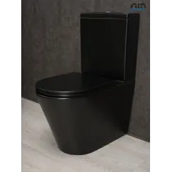 Напольный унитаз черный матовый безободковый микролифт дюропласт Gid Tn2189Bm (+GEBERIT)
