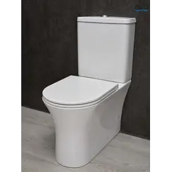 Напольный унитаз белый безободковый микролифт дюропласт Gid Tn2126