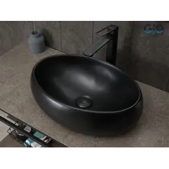 Накладная черная матовая раковина для ванной Gid Bm9030b