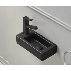 Подвесная черная матовая раковина для ванной  Gid Bm9272 L/R