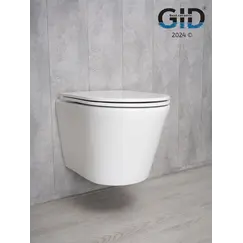 Безободковый подвесной унитаз микролифт дюропласт Gid Tr2130
