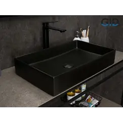 Накладная черная матовая раковина для ванной Gid Bm9496