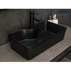 Накладная черная матовая раковина для ванной Gid Bm9092