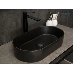 Накладная черная раковина для ванной Gid N9020bg