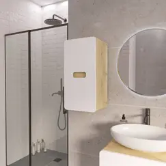 Пенал Vortex 700х350х300П 1д орех лучистый солнечный/супер айс белая