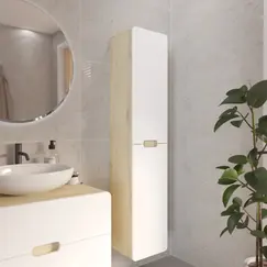 Пенал Vortex 1700х350х300П 2д орех лучистый солнечный/супер айс белая