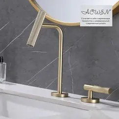 Смеситель для раковины ACWEN BN 063C матовое золото дизайнерский