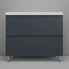 Тумба напольная Style line "Манхэттен 100/80/70/60" ЭМАЛЬ с раковиной ASTI , 2 ящика , PLUS, графит