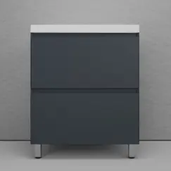 Тумба напольная Style line "Манхэттен 100/80/70/60" ЭМАЛЬ с раковиной ASTI , 2 ящика , PLUS, графит