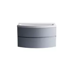 Тумба подвесная с раковиной Astra-Form Венеция 2.0 с 2 ящиками  серо-голубой матовый