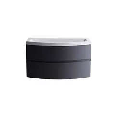 Тумба подвесная с раковиной Astra-Form Венеция 2.0 с 2 ящиками темно-серый матовый