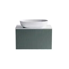 Тумба подвесная с раковиной на столешнице Astra-Form М-40 Slim с 1 ящиком зеленый  матовый