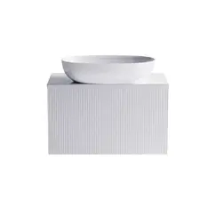 Тумба подвесная с раковиной на столешнице Astra-Form М-40 Slim с 1 ящиком белый матовый