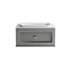 Тумба подвесная с раковиной на столешнице Astra-Form  Классик с 1 ящиком серо-бежевый  матовый