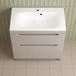 Тумба напольная Style line "Остин" с раковиной Фортуна 2 ящ крем эмаль PLUS