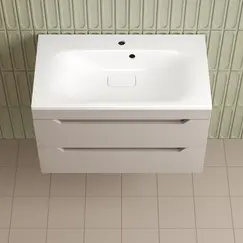 Тумба подвесная Style line "Остин" с раковиной Фортуна 2 ящ крем эмаль PLUS