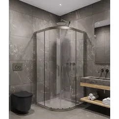 Timo Душевой угол TPSS-90-100/13C-8, раздвиж , проф никель, стекло проз 8 мм