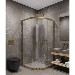 Timo Душевой угол TPSS-90-100/17C-8, раздвиж, проф мат золото, стекло проз 8 мм