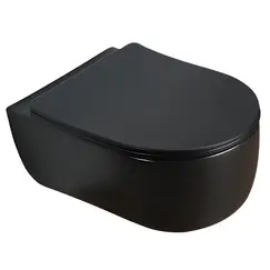 Унитаз подвесной AVS Диапазон безободковый, черный матовый