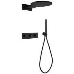 Душевая система ABBER Wasser Kreis AF8151B скрытого монтажа без излива, термостат, черный матовый