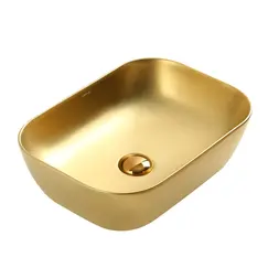 Раковина накладная ABBER Rechteck AC2200MMG золото матовое