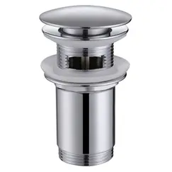 Донный клапан ABBER AF0010 с переливом, клик-клак, хром