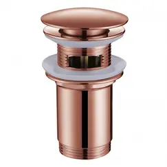 Донный клапан ABBER AF0010MRG с переливом, клик-клак, розовое золото матовое