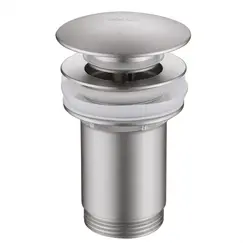 Донный клапан ABBER AF0010SP с переливом, клик-клак, сатин