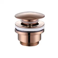 Донный клапан ABBER AF0011RG без перелива, клик-клак, розовое золото