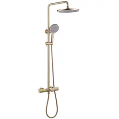 Душевая стойка ABBER Thermostat AF8516GL с термостатом и изливом, золото матовое