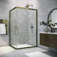 Душевой уголок Vegas Glass ZA-F Tur Novo 100*80 05 01 профиль бронза, стекло прозрачное