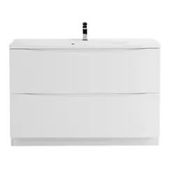 Тумба напольная с белой/черной раковиной BelBagno MARINO Bianco Lucido