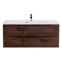 Тумба подвесная BelBagno MARINO Rovere Moro, раковина белая/черная