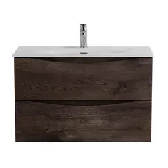 Тумба с раковиной подвесная BelBagno MARINO-CER-MINI Rovere Nature Grigio