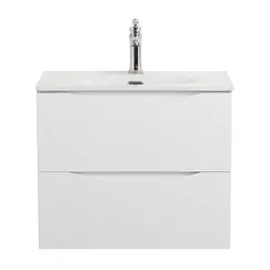 Тумба подвесная BelBagno MARINO Bianco Lucido, раковина чёрная/белая