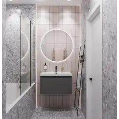 Тумба подвесная 1Marka Aris mini  1ящик, антрацит/монолит дарк