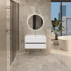 Тумба подвесная 1Marka Mona   2ящика, белый