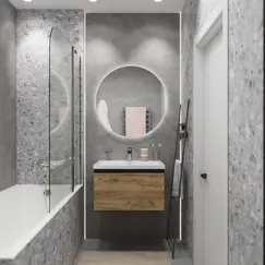 Тумба подвесная 1Marka Aris mini  1ящик, антрацит/дуб крафт золотой