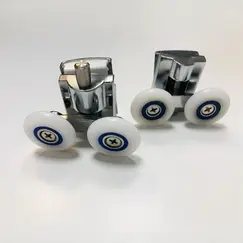 Ролики двойные Acwen для душевой кабины (комплект 2 шт), верх + низ, хром