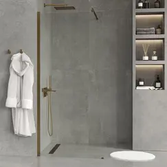 Душевая перегородка WasserKRAFT Rur 30W BG прозрачное/матовое золото