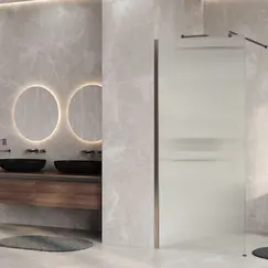 Душевая перегородка WasserKRAFT Rur 30W RG-FL ребристое/розовое золото