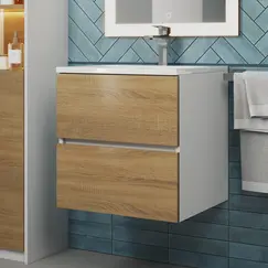 Тумба подвесная  Uperwood Barsa,  белая/дуб сонома