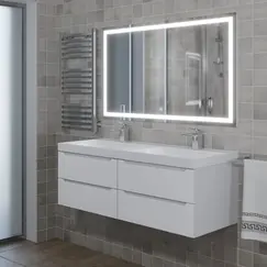 Тумба подвесная под двойную раковину  Uperwood Tanos 120х45х50 см, белая, 4 ящика