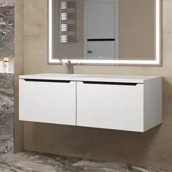 Тумба подвесная Uperwood Tanos 120 см, белая/графит, левая/правая