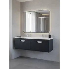 Тумба под двойную раковину Uperwood Modul 120 см, подвесная, матовая, черная